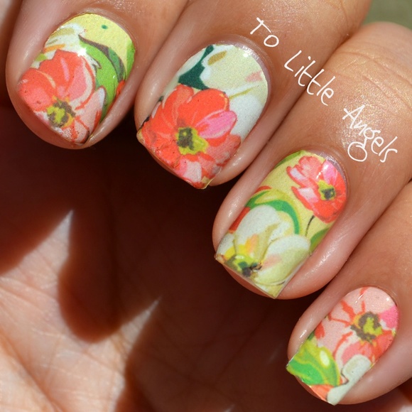 Flower - Nail Art Decal - BLUE97 - Picture 1 of 2